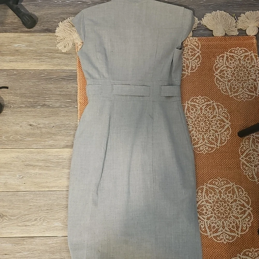 Calvin Klein Claassic Dress, Cap Sleeve, Belted, Gray. Women's, Size 4P - Picture 13 of 13